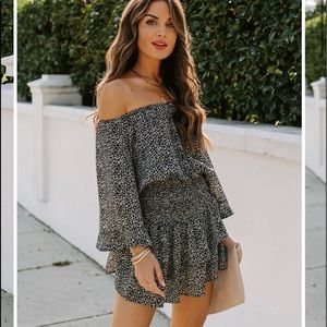 VICI The Way I Am Smocked Off The Shoulder Dress Size Small